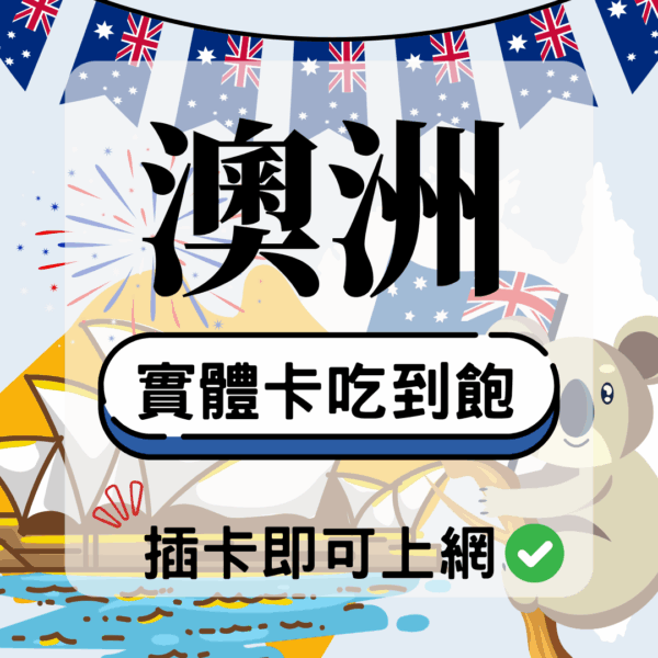 澳洲-實體卡(5G/4G高速)